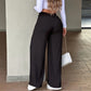 👖 50% RABATT NU! ✨ Kvinnors Högmidjade Raka Byxor – Sömmar Fram, Elastisk Bakre Midja & Avslappnad Passform – Kontor till Helg, Ansträngningslöst Polerad 💼