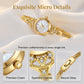 💎 50% RABATT NU! ⌚ Elegant Damklocka med Pärlemorsskiva – Kristallindex & Flätat Metallband ✨