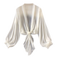 👚 50% RABATT NU! 🎀 Chiffong Cardigan med Knytning – Lätt, Elegant & Andningsbar med Ballongärmar 🌸