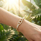 ✨ 50% RABATT NU! 📿 Guldfärgat Kubiskt Zirkonia Kedjearmband – Lyxig Glans för Alla Tillfällen 💎