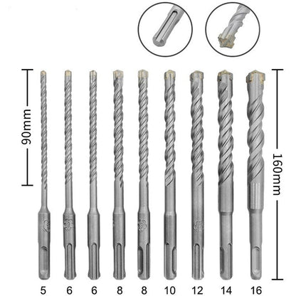 🔨 50% RABATT NU! 🛠️ 9-delat SDS Plus Hammarborrset – YG8C Spets & U-Formad Spira för Betong 💪