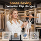 🏠 50% RABATT NU! 👔 Multi-Clip Wooden Hanger – Utrymmessparande Klädhängare med 10 Klämmor för Skåporganisation ✨
