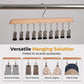 🏠 50% RABATT NU! 👔 Multi-Clip Wooden Hanger – Utrymmessparande Klädhängare med 10 Klämmor för Skåporganisation ✨