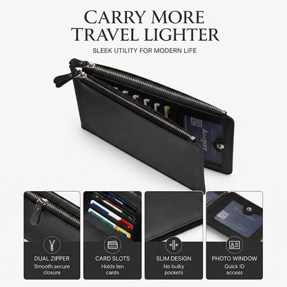 👛 50% RABATT NU! 💼 Slim Long Wallet för Män – Tunn Profil, Premiumläder & RFID-skydd 🛡️