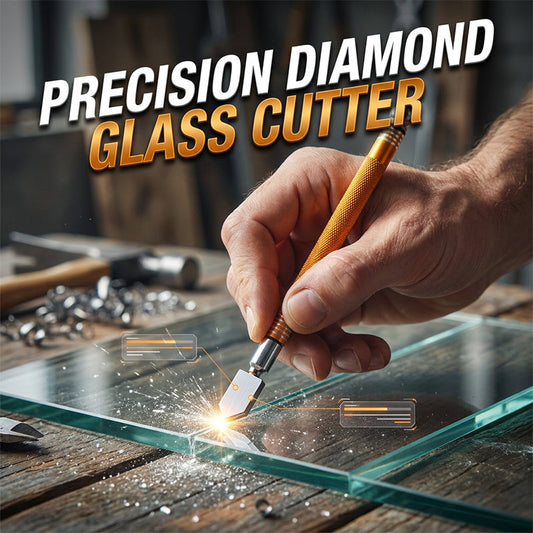 💎 50 % RABATT NU! 🔪 Professionell diamantglasskärare med aluminiumlegering handtag och rullhjul – för tjockt glas & keramik – perfekt för renovering 🏗️