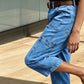 👖 50% RABATT NU! ✨ Korta Stretchiga Jeansbyxor för Dam – Avslappnad Barrel-passform & Mjuk Denim – Perfekt för Vardagen 🌿