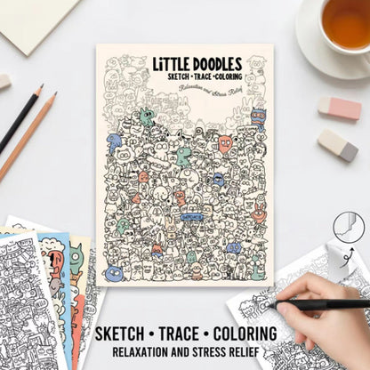 🎨 50% RABATT NU! ✏️ Kreativ Doodle Konst Målarbok – Stresslindrande & Fantasifull – Perfekt för Alla Åldrar 🌈