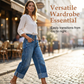 👖 50% RABATT NU! ✨ Dam Vida Cropped Jeans med Knapphög Midja – Trippelknapp & Avslappnad Siluett – Perfekt för Vardag & Helg 🌸