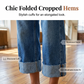 👖 50% RABATT NU! ✨ Dam Vida Cropped Jeans med Knapphög Midja – Trippelknapp & Avslappnad Siluett – Perfekt för Vardag & Helg 🌸