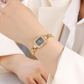 ⌚ 50% RABATT NU! 📿 Kvinnlig Armbandsur med Dragsko – Fyrkantig Design & Kristalldetaljer – Perfekt för Kontor & Vardag 🌟