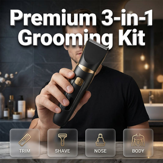 ✂️ 50 % RABATT NU! 🔋 3-i-1 elektriskt groomingkit – USB-laddningsbart & sladdlöst för resa, hem & gym 🧔