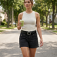 👖 50% RABATT NU! 🩳 Women's Casual Stretch Shorts with Utility Pockets – Bekväma & Praktiska – Perfekt för Vardagsbruk 🌿