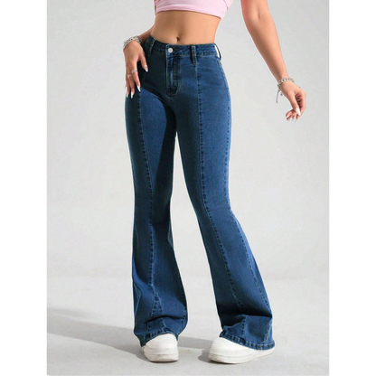 👖 50% RABATT NU! ✨ Dam Klassiska Stretch-Flare-Jeans – Figurnära & Utsvängda – Perfekt för att Framhäva Figuren & Ge en Lång Siluett 🌸