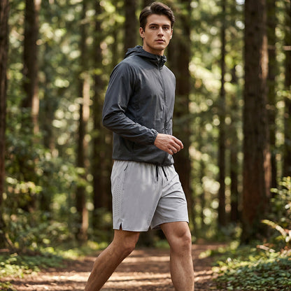 🩳 50% RABATT NU! 💨 Herr Snabbtorkande Sportshorts med Dragkedjefickor – Andningsbara & Flexibla – Perfekt för Löpning, Gym, Vandring & Vardag 🏃