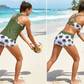 👙 50% RABATT NU! 🌊 Dam 3-delad Baddräkt Tankini Set med Shorts – Korsrygg & Magkontroll – Perfekt för Strand & Pool – Livfulla Tropiska Mönster ☀️