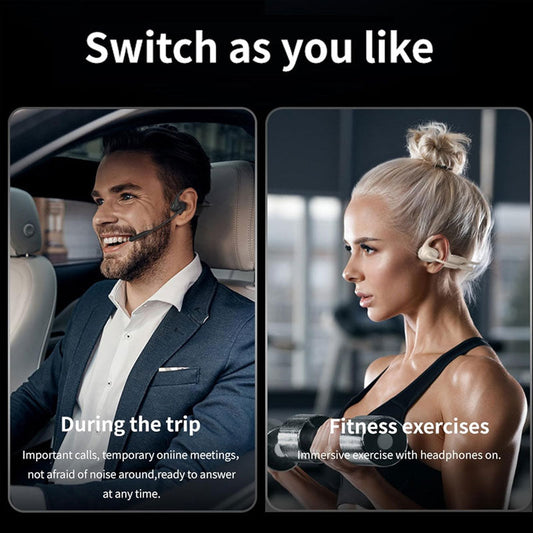 🎧 50 % RABATT NU! 🎤 Lätt open-ear hörlurar – Bluetooth 5.3 & dual-DSP mikrofon – brusreducering & 11h batteritid – perfekt för samtal, promenader och arbete 💼
