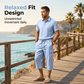 👔 50% RABATT NU! ☀️ Men Summer Linen Set – Loose Shirt & Cargo Shorts – Andningsbart & Stilrent – Perfekt för Sommaren 🌊