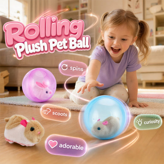 🐾 50% RABATT NU! 🎾 Interaktiv Plysch Djur Rullande Boll – Elektrisk Rullande Leksak – Perfekt för Barn & Katter – Söt Djurstyling & Säker Design 🐱