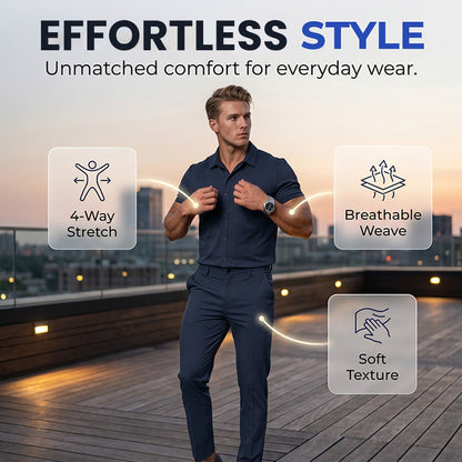 👔 50 % RABATT NU! 💼 Smart casual 2-delat set för herr – lätt, skrynkelfritt & elegant komfort ✨