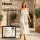 👗 50% RABATT NU! ✨ Damklänning i Elegant Vit Spets med Smala Band & Maxilängd – Romantisk & Lätt – Perfekt för Strand, Bröllop & Sommarfester 🌸