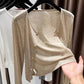 👚 50% RABATT NU! ☁️ Women's Cropped Cardigan – Lätt & Mjuk – Perfekt för Lager-på-lager – Tidlös Elegans ✨