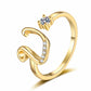 💍 50% RABATT! ✨ Justerbar Glittrande Initialring för Kvinnor – Välj Din Egen A–Z – Perfekt Som Present & Personlig Accessoar 🌸