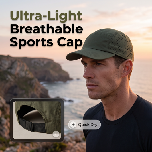 🧢 50% RABATT NU! ☀️ Lättviktig Andningsbar Snabbtorkande Sportskeps – Laserskuren Ventilation & Vattenavvisande – Perfekt för Löpning & Utomhusaktiviteter 🏃