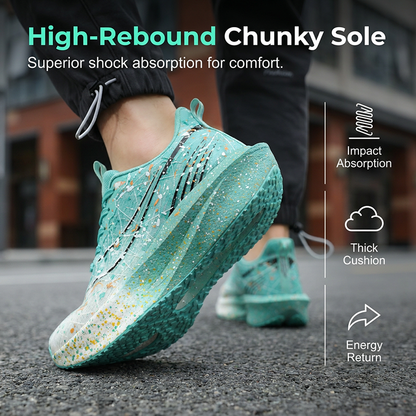 👟 50% RABATT NU! 🌟 Självlysande Splatter Sneakers – Unik Design & Andningsbar – Perfekt för Nattlöpning, Kvällspromenader & Streetwear ✨