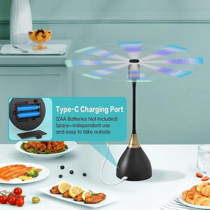 🌀 50% RABATT NU! 🦟 Smart Flugbortstötande Fläkt – USB/Batteri & Tyst – Skapar Flugfri Zon – Perfekt för Picknick, Grill & Fest 🏠