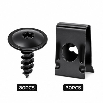 🔩 50% RABATT NU! 🚗 Universellt Set med U-formade Metallklämmor & Skruvar – Säkert Fäste för Stötfångare, Skärmar & Grillar – Perfekt för Bilar, SUV:ar & Lastbilar 🛠️