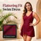👙 50% RABATT NU! 🌊 Elegant Badklänning i Plusstorlek – Premium Omlottdesign med Magkontroll – Perfekt för Strand & Pool – Enfärgad & Texturerad ✨