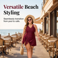 👙 50% RABATT NU! 🌊 Elegant Badklänning i Plusstorlek – Premium Omlottdesign med Magkontroll – Perfekt för Strand & Pool – Enfärgad & Texturerad ✨