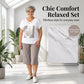 👗 50% RABATT NU! 🌿 Women Casual Two Piece Set – V-Neck Tee & Cropped Pants – Avslappnad Passform & Premium Hudvänligt Tyg – Perfekt för Vardag & Semester ☀️