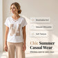 👗 50% RABATT NU! 🌿 Women Casual Two Piece Set – V-Neck Tee & Cropped Pants – Avslappnad Passform & Premium Hudvänligt Tyg – Perfekt för Vardag & Semester ☀️