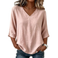 👚 50% RABATT NU! ✨ V-ringad Damblus – Bekväm Vardagsstil med Elegant Passform – Perfekt för Kontor & Fritid – Andningsbar & Lätt 🌸