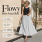 👗 50% RABATT NU! 🌸 Midi-kjol med Prickmönster för Damer – Hög Midja & Flödande Fall – Perfekt för Semester, Brunch & Vardag ☀️