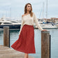 👗 50% RABATT NU! 🌸 Midi-kjol med Prickmönster för Damer – Hög Midja & Flödande Fall – Perfekt för Semester, Brunch & Vardag ☀️