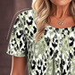 👚 50 % RABATT NU! 🎨 Kortärmad topp med rund hals och mönster för damer – ledig passform, unikt tryck & bekväm hela dagen 🌸