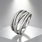 💍 50% RABATT NU! ✨ Adjustable Multi-Band Crossover Ring – Elegant Design & CZ Pavé – Perfekt för Vardag & Fest – Justerbar Öppen Band 💎