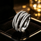 💍 50% RABATT NU! ✨ Adjustable Multi-Band Crossover Ring – Elegant Design & CZ Pavé – Perfekt för Vardag & Fest – Justerbar Öppen Band 💎