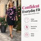 👗 50% RABATT NU! 🌸 Women's Floral Print Cape Bodycon Dress – Elegant Cape Overlay & Bodycon Fit – Perfekt för Bröllop, Fester & Speciella Tillfällen ✨