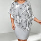 👗 50% RABATT NU! 🌸 Women's Floral Print Cape Bodycon Dress – Elegant Cape Overlay & Bodycon Fit – Perfekt för Bröllop, Fester & Speciella Tillfällen ✨