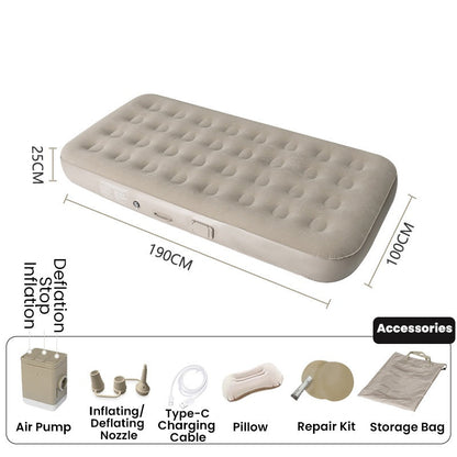 🛏️ 50% RABATT NU! ⛺ Portabel Luftmadrass med Inbyggd Pump – Snabb Uppblåsning & 40 cm Höjd – Perfekt för Camping, Gäster & Utomhus – Bikakestruktur 🌿