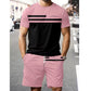 👕 50% RABATT NU! ☀️ Herr Casual Kortärmad T-shirt & Shorts Set med Dragsko – Andningsbart & Stilrent – Perfekt för Sommar, Träning & Vardag – Matchat Set 🌊