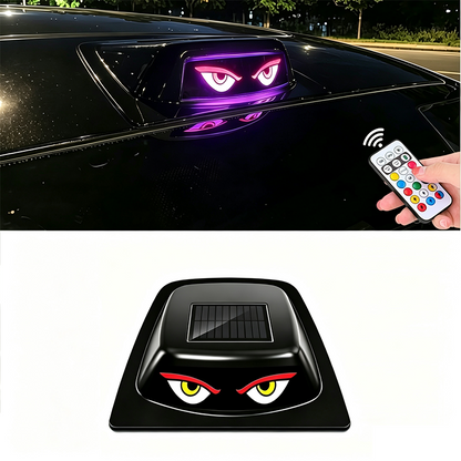 🚗 50% RABATT NU! ⚡ Soldriven Varningslampa för Biltak – Fjärrkontroll & Blinklägen – Perfekt för Nattkörning, Parkering & Evenemang – Djävulsöga-stil 🌙