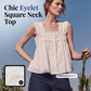 👚 50% RABATT NU! 🌸 Women's Vintage Square Neck Sleeveless Top – Delikat Spets & Sval Komfort – Perfekt för Sommar, Brunch & Semester – Mjuk & Andningsbar ☀️