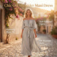 👗 50% RABATT NU! 🌊 Off‑Shoulder Maxiklänning med Midjeknut – Justerbar & Andningsbar – Perfekt för Dag till Kväll ☀️