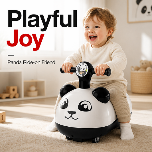 🐼 50% RABATT NU! 🎵 Panda Baby Gungbil med Musik och Ljus – Säker & Stabil – Perfekt för Småbarn – Tysta Hjul & BPA-fritt Material 🧸
