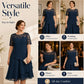 👗 50 % RABATT NU! 🌸 Women's Elegant Plus Size Tiered Dress – spetsdetaljer, hög midja & perfekt för alla tillfällen ✨