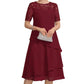 👗 50 % RABATT NU! 🌸 Women's Elegant Plus Size Tiered Dress – spetsdetaljer, hög midja & perfekt för alla tillfällen ✨
